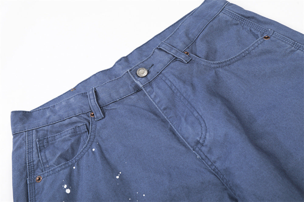 DAXUEN Wide leg utility pants with paint splatter effect