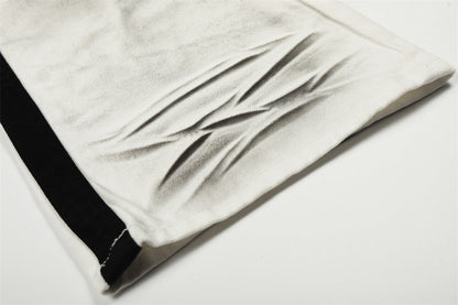 DAXUEN Wide-leg jeans with ruched texture and washed finish