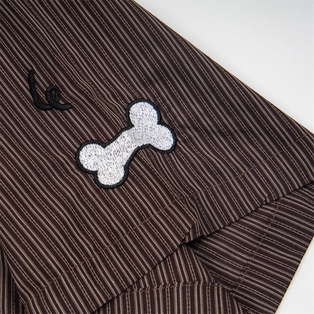 DAXUEN Short-sleeve striped shirt with cartoon patches