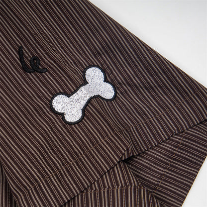 DAXUEN Short-sleeve striped shirt with cartoon patches