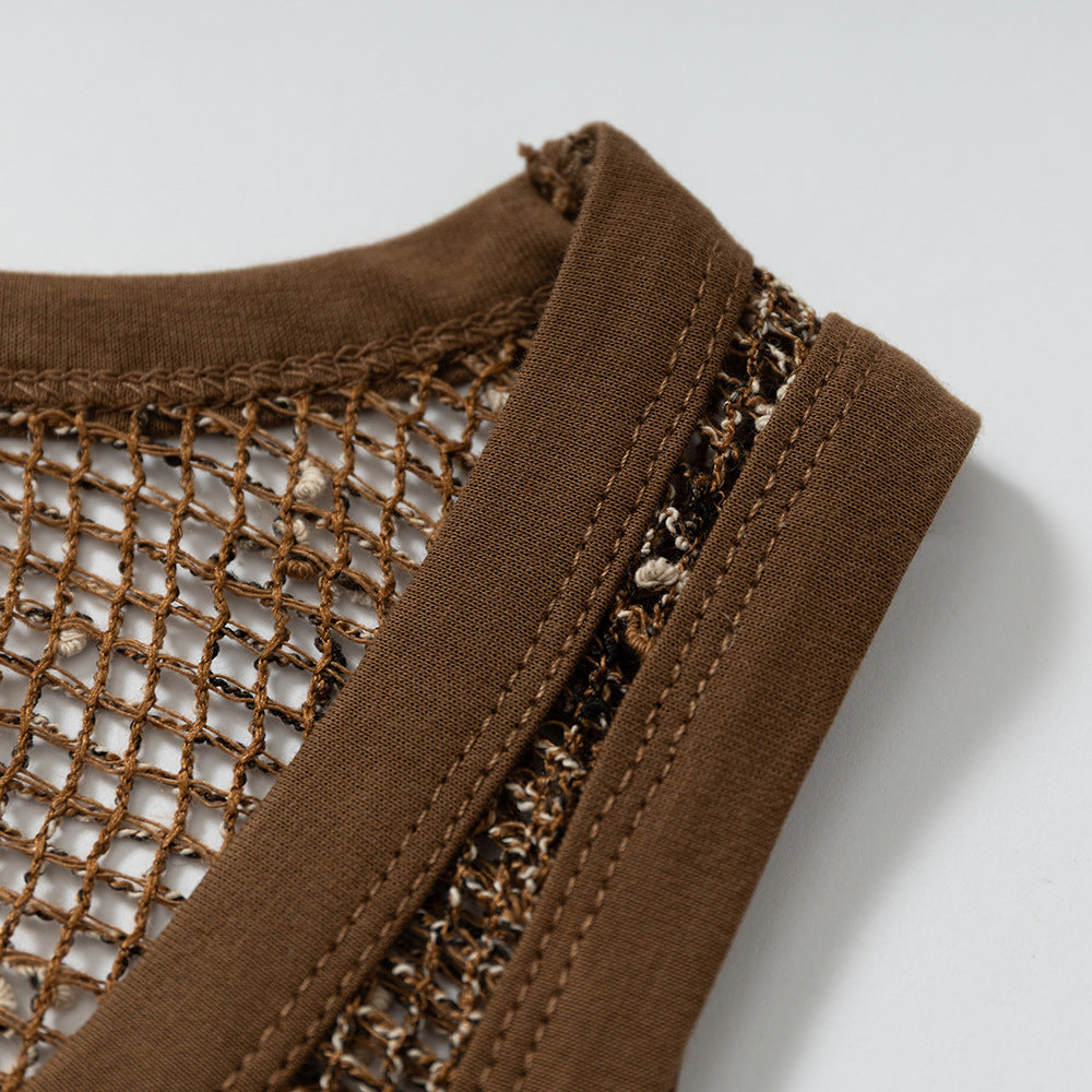 DAXUEN Sheer sleeveless tank top in mesh fabric