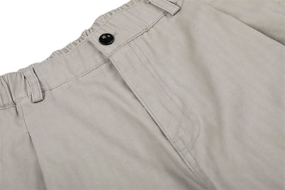 DAXUEN Pair of light grey relaxed-fit herringbone cargo shorts