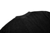 DAXUEN Black vintage washed short-sleeve t-shirt with zipper