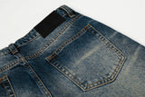 DAXUEN Distressed blue denim wide-leg jeans