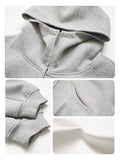 DAXUEN heather grey oversized balloon-sleeve hooded jacket