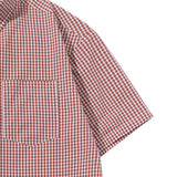 DAXUEN Loose-fit short-sleeve checkered button-up shirt