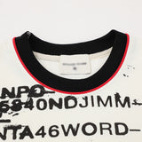 DAXUEN Abstract text graphic short-sleeved T-shirt