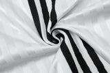DAXUEN Short-sleeved polo shirt with vertical stripes and graphic text