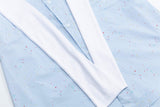 DAXUEN Light blue short-sleeve button-up shirt with speckles