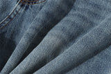 DAXUEN Distressed wide-leg denim shorts with rips