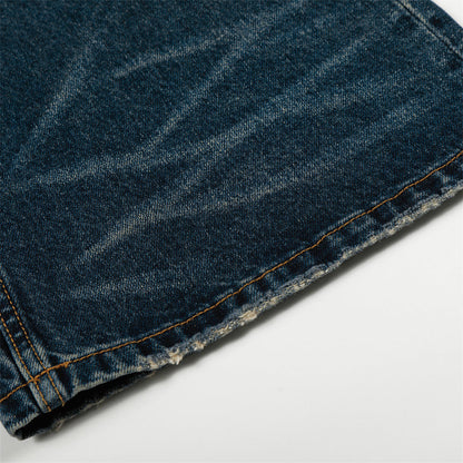 DAXUEN Distressed blue denim wide-leg jeans