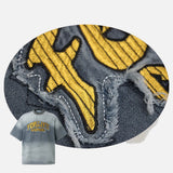 DAXUEN Faded denim-like oversized short-sleeved t-shirt