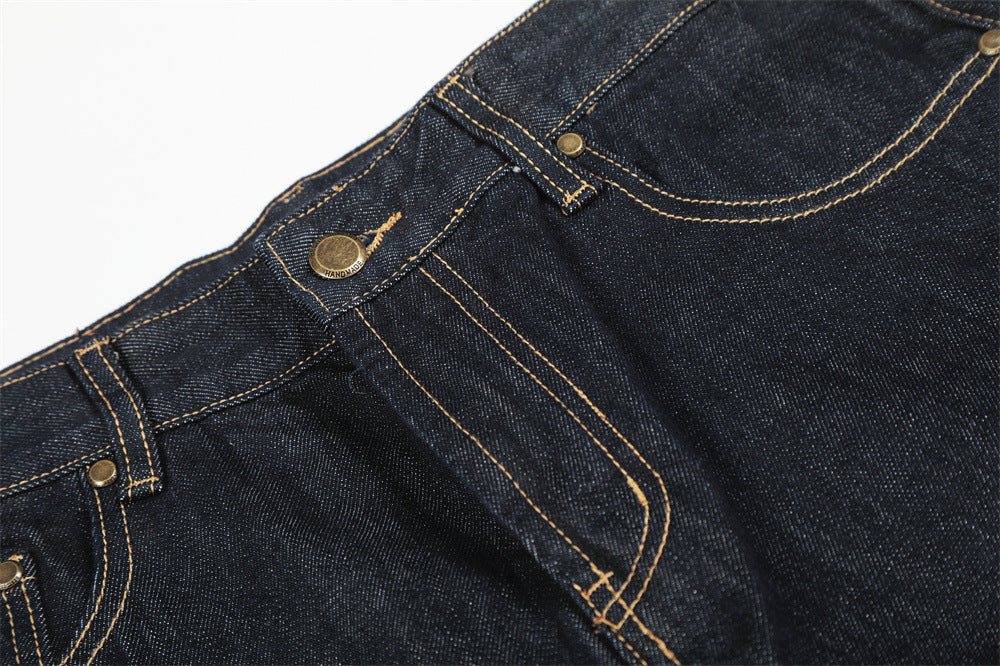 DAXUEN Wide-leg denim jeans with unique patches