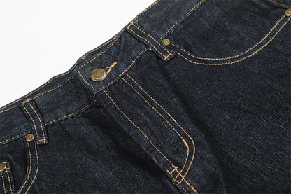 DAXUEN Wide-leg denim jeans with unique patches