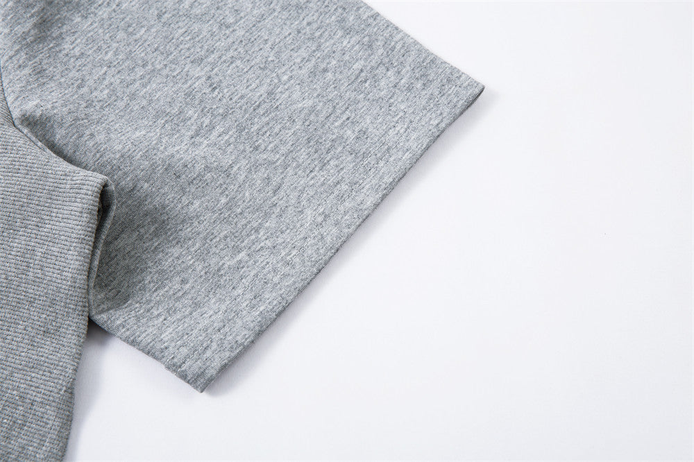 DAXUEN Relaxed fit short-sleeved top in grey and black