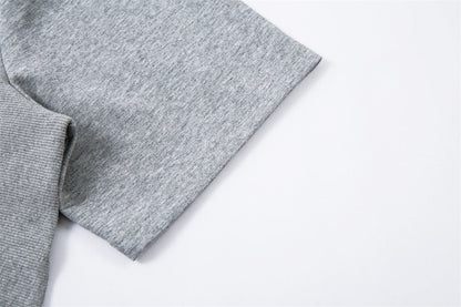 DAXUEN Relaxed fit short-sleeved top in grey and black