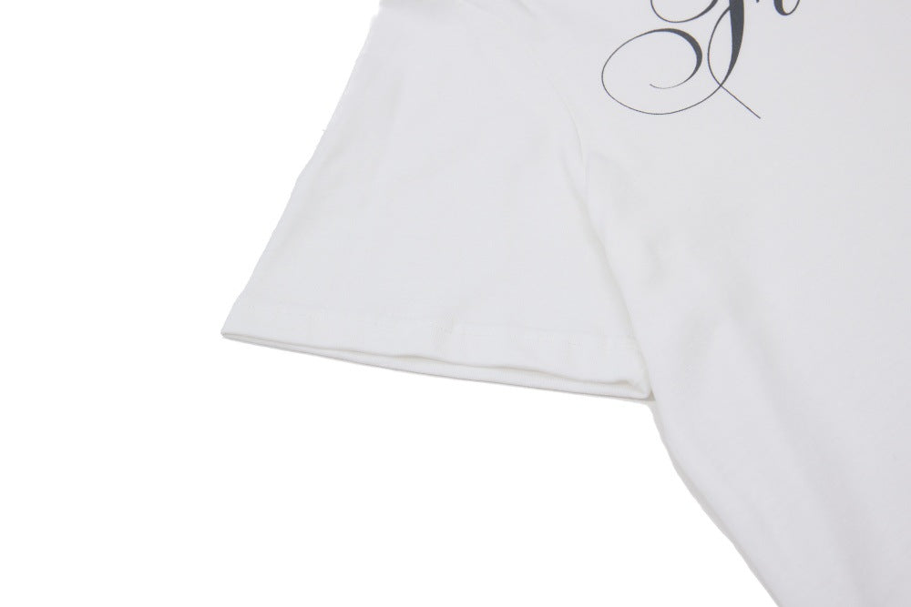 DAXUEN Ornate script and piano key graphic T-shirt