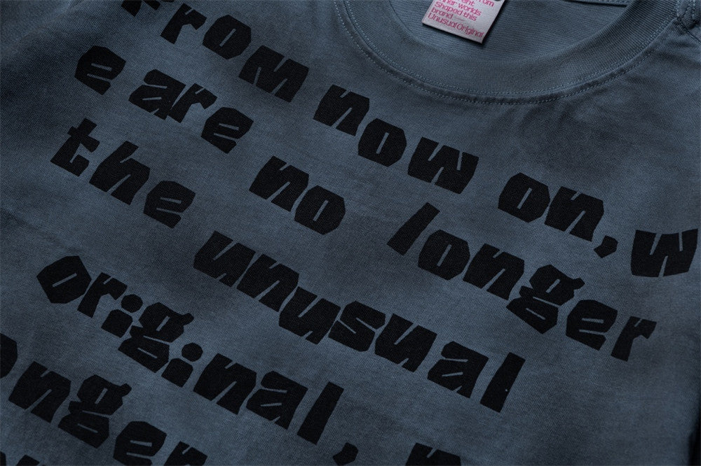 DAXUEN Short-sleeved crew neck T-shirt with text print