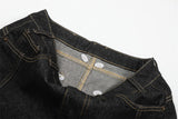 DAXUEN Wide-leg denim shorts with embroidery and contrasting stitching