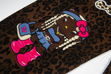DAXUEN Leopard print wide-leg pants with colorful graphics