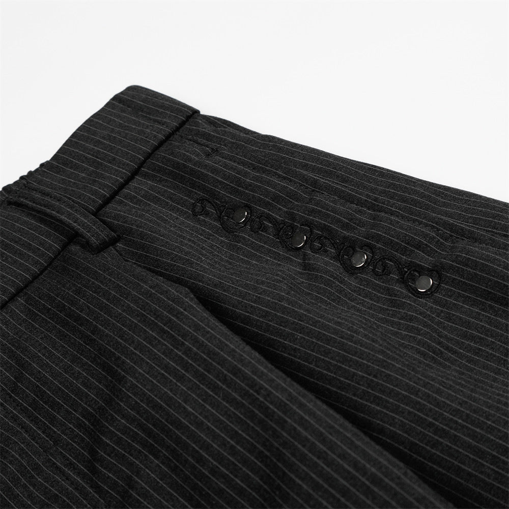 DAXUEN Cropped wide-leg culotte pants with pinstripes
