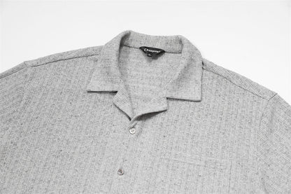 DAXUEN Short-sleeved button-up shirt with camp collar