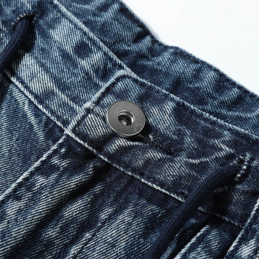 DAXUEN Faded blue wide-leg cargo shorts