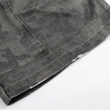DAXUEN Dark grey relaxed fit camouflage shorts