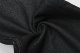 DAXUEN Dark indigo wide-leg denim pants with embroidery and studs