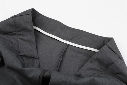 DAXUEN Men's tailored wide-leg trousers in dark grey and black