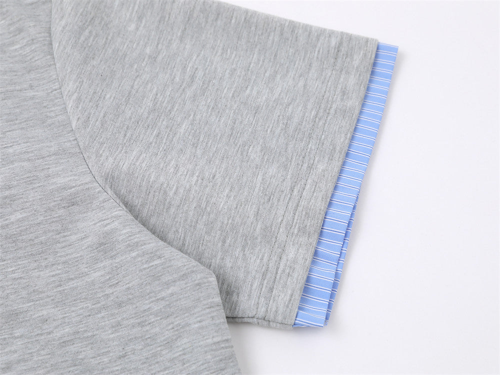 DAXUEN Short-sleeve polo shirt with striped details and embroidery