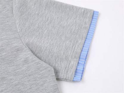 DAXUEN Short-sleeve polo shirt with striped details and embroidery