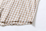 DAXUEN Relaxed-fit short-sleeved button-up shirt with checkered pattern