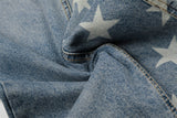 DAXUEN Light blue wide-leg balloon jeans with star print