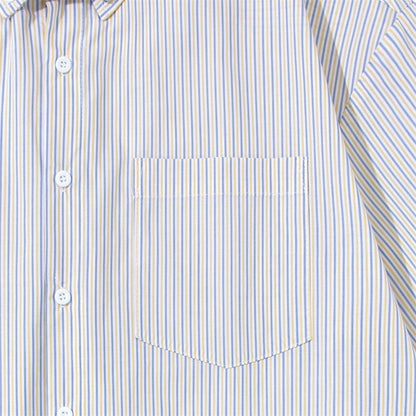 DAXUEN Oversized short-sleeved button-down shirt with stripes