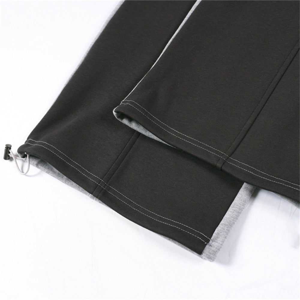 DAXUEN Two-tone loose-fit sweatpants with adjustable drawstrings