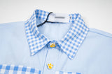 DAXUEN Short-sleeved button-up shirt with cat embroideries
