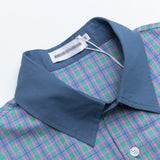 DAXUEN Casual short-sleeved plaid button-up shirt