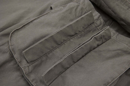 DAXUEN Layered wide-leg cargo shorts in olive-grey