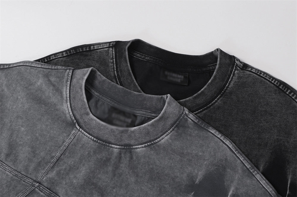 DAXUEN Distressed oversized short-sleeved t-shirt in grey