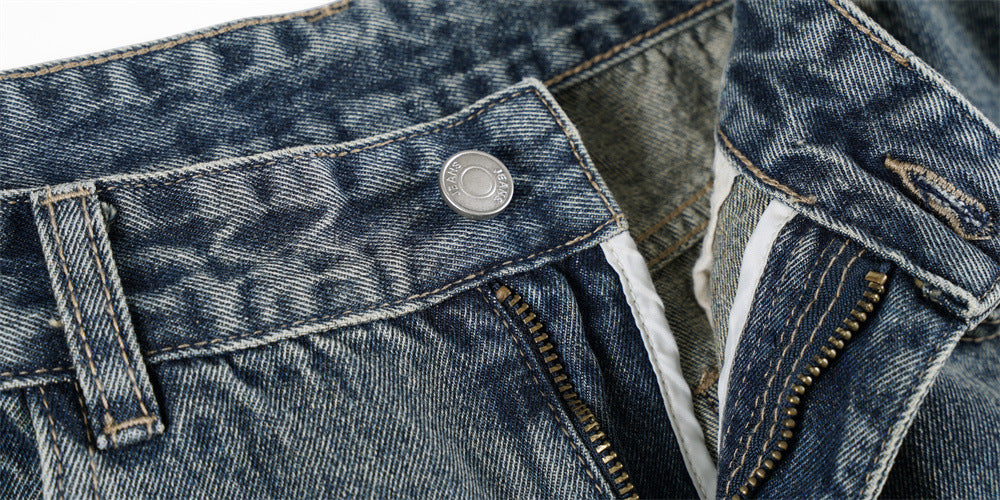 DAXUEN Loose-fitting wide-leg denim jeans with embroidered pockets