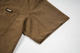 DAXUEN Relaxed-fit corduroy button-up shirt with short sleeves