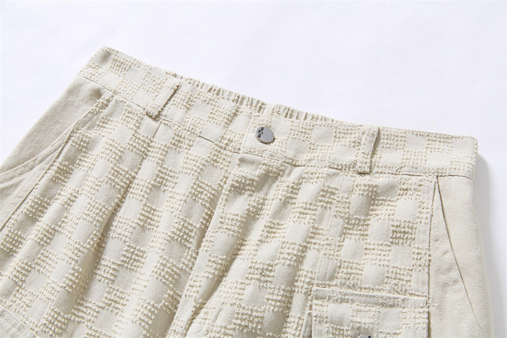 DAXUEN Textured cargo shorts with pockets and a unique pattern