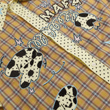DAXUEN Short-sleeve collared shirt with plaid and polka dot design