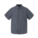DAXUEN Men's short-sleeved plaid button-up shirt