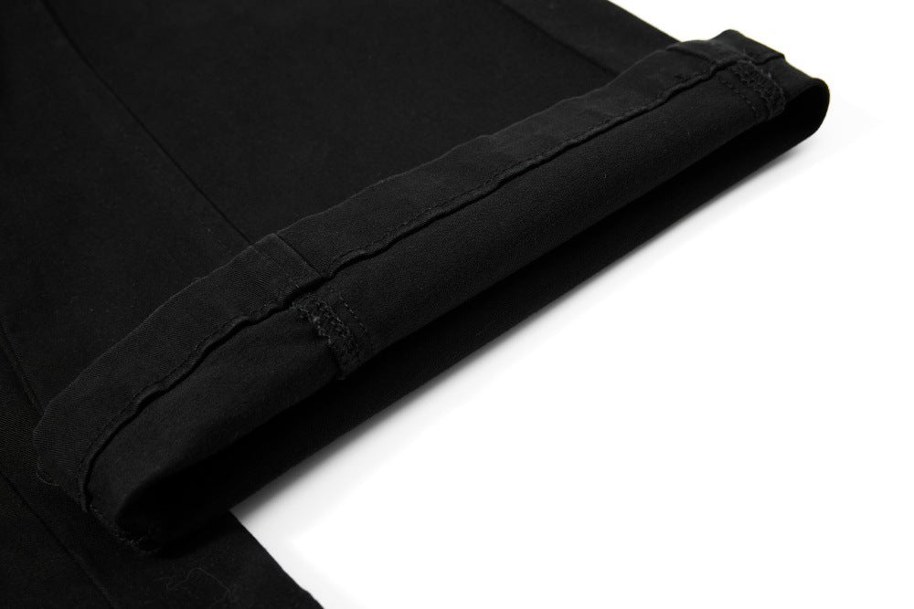 DAXUEN High-waisted black cargo pants with flared legs