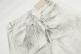 DAXUEN Wide-leg jeans with ruched texture and washed finish