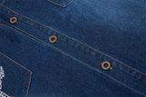 DAXUEN Oversized denim button-up shirt with reflective designs