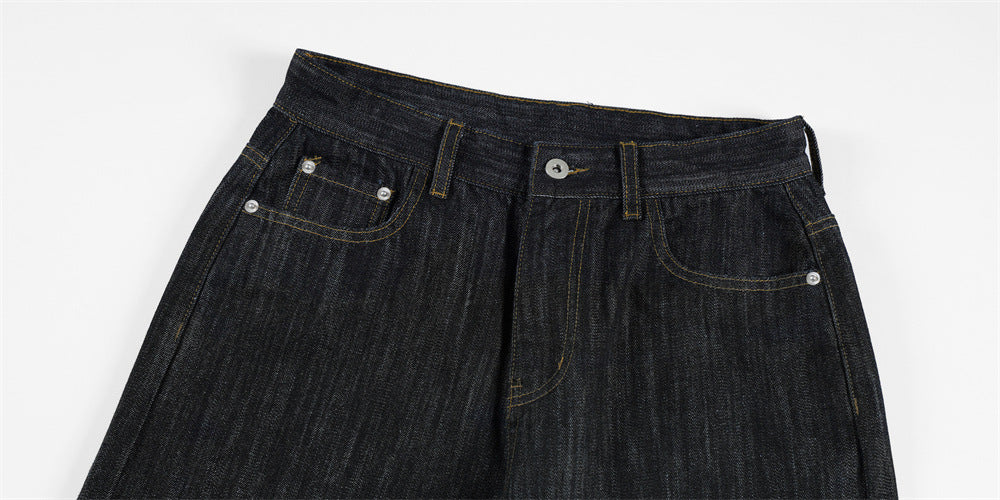 DAXUEN Wide-leg loose-fit indigo denim jeans