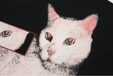 DAXUEN Black long sleeve sweatshirt with cat graphic